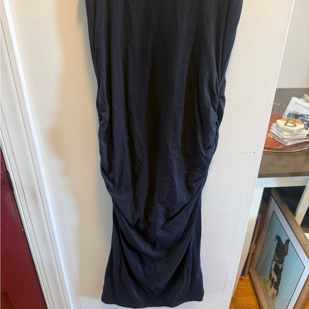 Athleta Black Ruched Body Con Della Sleeveless Dress - Picture 7 of 9